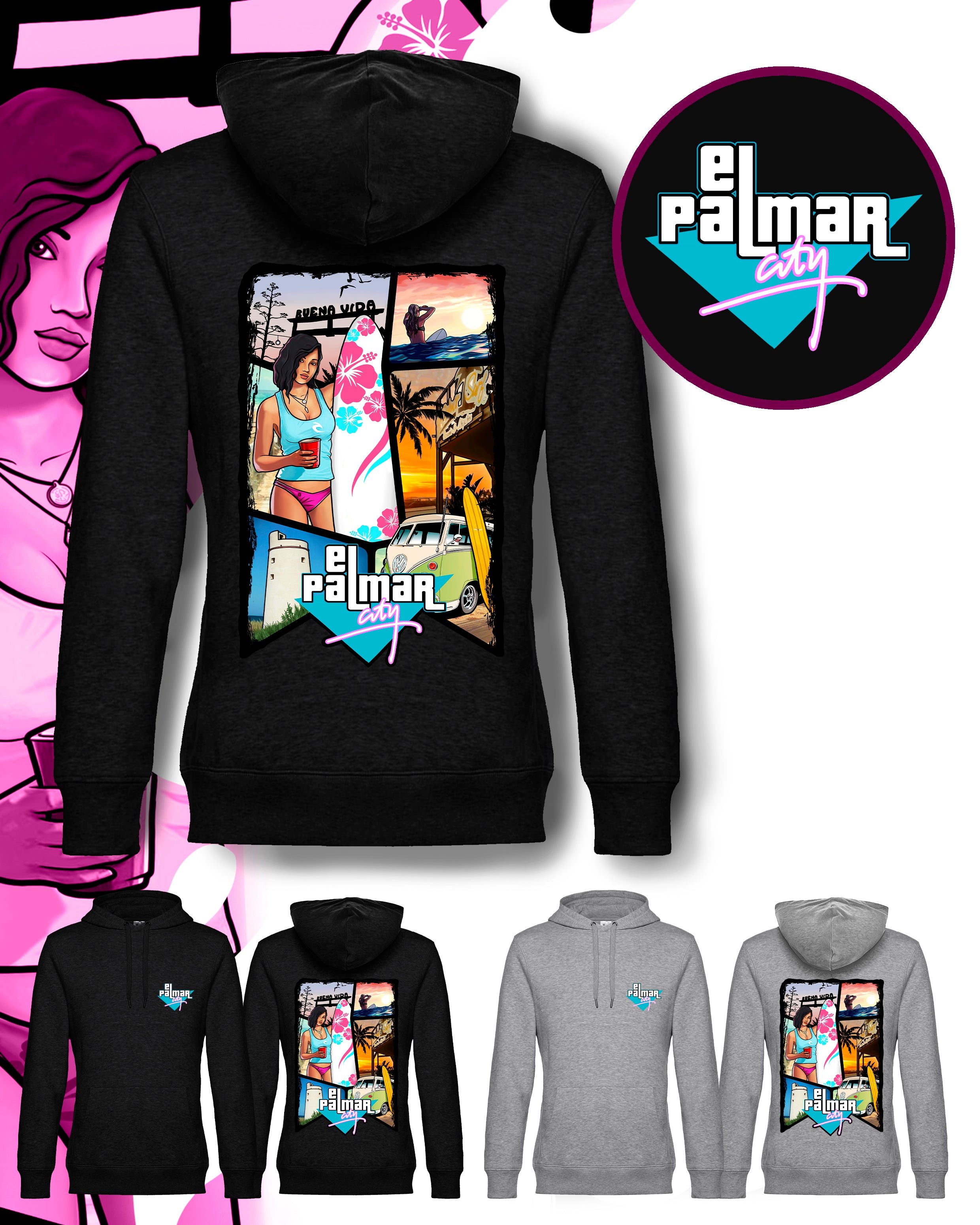 Sudadera sin capucha mujer – El Palmar Surf School